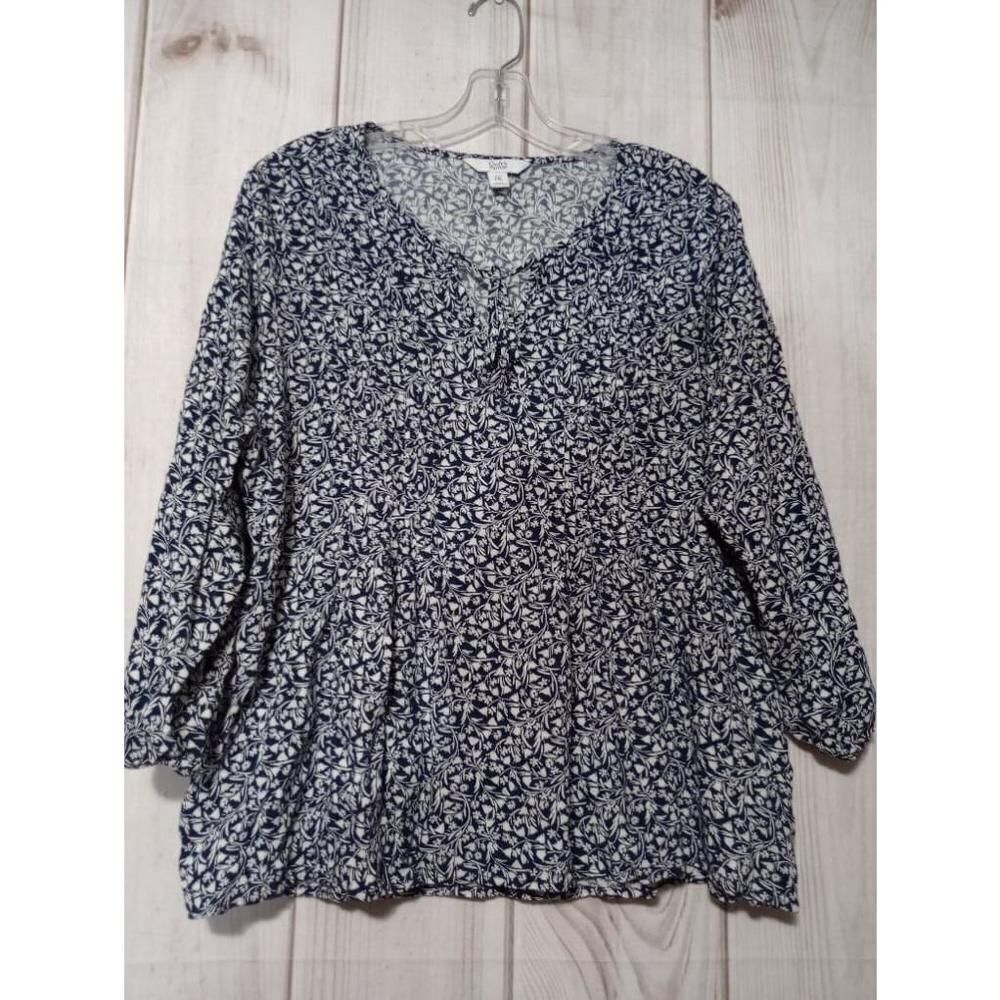 Croft & Barrow Shirt Ladies Petite Extra Large‎ Blue Floral